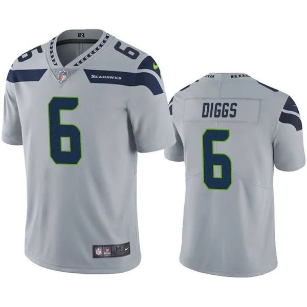 Men Seattle Seahawks 6 Quandre Diggs Nike Grey Vapor Limited NFL Jersey